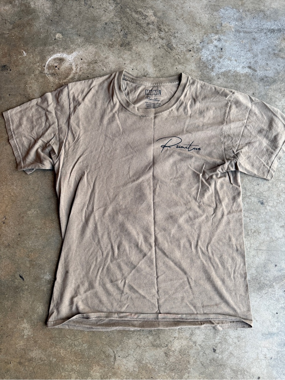 Primitive Marvel Carnage Graphic Men's T-Shirt Beige Animation Anime Manga